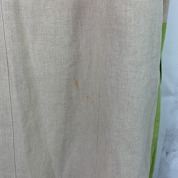 Marina Rinaldi Puro Lino Linen Green Contrast Trim Side Slit Button Midi Dress - Picture 10 of 15